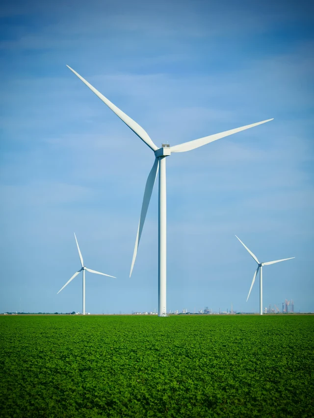 Turbine eoliche in un campo a Corpus Christi, in Texas